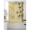 thumbnail image 2 of Sheer Curtains 72 Inches Long, Vintage Bamboos Semi Sheer Curtains Light Filtering Window Treatment, Ink Painting Retro Art Rustic Privacy Voile Drapes for Living Room Bedroom 52x72 Inch, 2 of 7