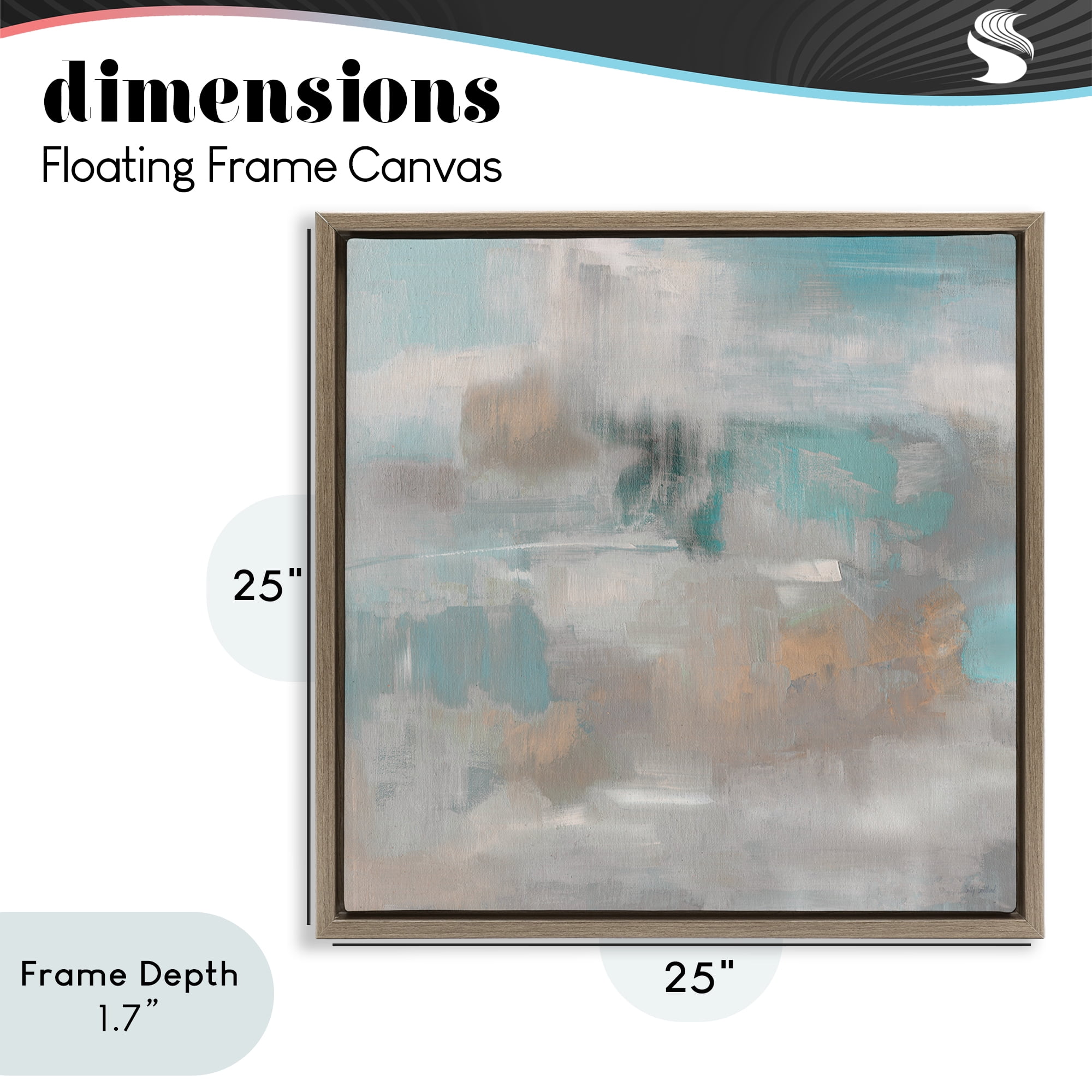 Stupell Industries Serene Soft Abstract Study Brown Framed Floater Canvas Wall Art, design by Sally Swatland
