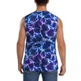 thumbnail image 4 of Lsque Blue Lightning1 Print Men's Cotton Blend Sleeveless Muscle Shirts (S-3XL)- Moisture Wicking, Odor Protection, UPF 30+,XX-Large, 4 of 8