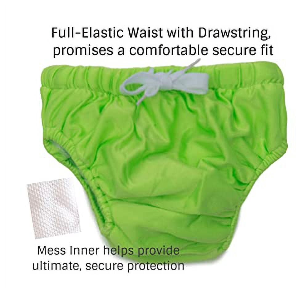 KaWaii Baby Unisex Infant Toddler Swim Diapers, Reusable Swimming Pants (Pack of 5 Green L 32-40 lbs)