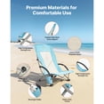 thumbnail image 4 of KFFKFF Folding Beach Chair with High Back, Portable Camping Chair for Adults, Includes Cup Holder, Mesh Backrest, Carry Bag, Extra-Wide Seat, Supports Up to 330 lbs, Light Blue, 4 of 9