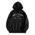 thumbnail image 1 of WEAIXIMIUNG Sweat-Shirt Habillé pour Femmes Décontracté Col Rond avec Poche Imprimé Lettres Anglaises, 1 of 3