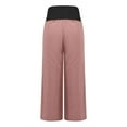 thumbnail image 5 of 2025 Shorts for Women Long Shorts Below The Knee Casual Summer Elastic Waist Flowy Beach Shorts Cotton Linen Loose Fit Pink,XL, 5 of 6