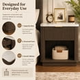 thumbnail image 4 of SESSLIFE Fluted Nightstand with Drawer, Faux Marble Top Bedside Table with Open Shelf, Modern End Table for Bedroom, Walnut, 4 of 9