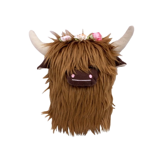 TIELUTT Cow Sitting Posture Scottish Cattle Animal Doll Long Haired Cattle Doll Dolls Ramble Dolls Crocheted Dolls Handmade Generation Dolls Porcelain Dolls Joiner