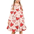 thumbnail image 2 of Long Sleeve Dresses for Girls Spring Crewneck Casual Dress Cute Heart Graphic Dress for Girl Size 4-14, 2 of 5