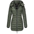 thumbnail image 1 of Women Warm Hooded Down Jacket Casual Slim Coat Puffer Jacket Women Quilted Lightweight Puffer Jacket-khaki, 1 of 3