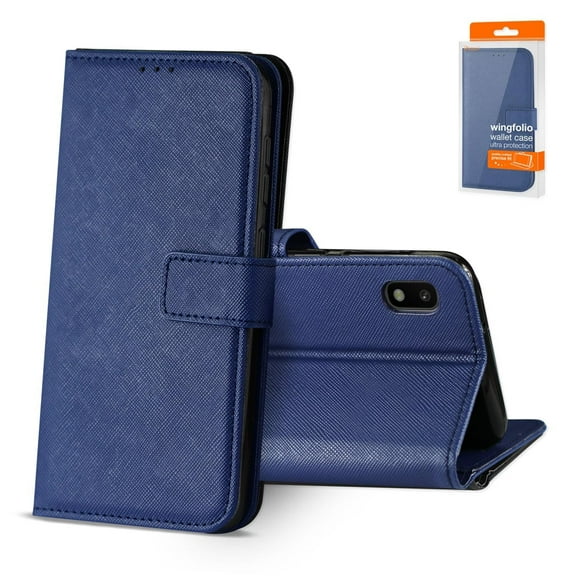 SAMSUNG GALAXY A10 Phone Cases, PU Leather Wallet Phone Cover with Credit Card Slots Pouch for SAMSUNG GALAXY A10 3-In-1 Wallet Case In BLUE