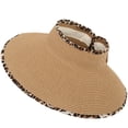 thumbnail image 1 of Sombreros de visera de ala ancha sombrero de playa de paja sombreros de cola de caballo para mujeres plegables, 1 of 5