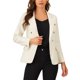 thumbnail image 1 of Chaqueta de mezclilla de manga larga con solapa y botones para mujer INSPIRE CHIC con bolsillos XS albaricoque, 1 of 7