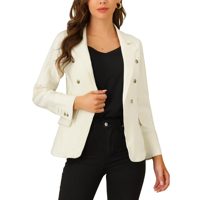 INSPIRE CHIC Veste en Denim pour Femme à Revers Cranté, Manches Longues, Boutonnée, avec Poches, TP Abricot