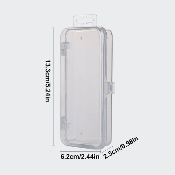 Rectangular Plastic Storage Box With White Lid For Small Items Crafts Projects (Clear, 13*3*6cm)