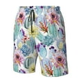 thumbnail image 6 of Uemuo Cactus Pattern Men's Swim Trunks Hawaiian Beach Bathing Suit Swimsuits Beach Quick-Dry Shorts with Pockets-XX-Large, 6 of 9