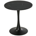 thumbnail image 1 of HOMCOM Modern Round Dining Table Leisure Coffee Bistro Table with Metal Base for Kitchen & Dining Room, Faux Black Marble, 1 of 10