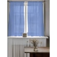 thumbnail image 4 of Navy Blue Stripe Curtains 54 Inch Length,Sheer Curtains for Bedroom Living Room Window Modern White Vertical Striped Geometric Rod Pocket Drapes Kitchen Curtains Small Half Window 52"x54" 2 Panels, 4 of 6