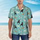 thumbnail image 2 of Balery Cute Dog Camisas hawaianas de manga corta para hombre, camisas playeras de corte holgado, camisas de vacaciones con botones,XX-Large, 2 of 7