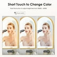 thumbnail image 5 of 36"x 24" Bathroom LED Mirror Medicine Cabinet with Lights, Recessed or Wall Mounted Bathroom Vanity Mirror with 2 Adjustable Storage Shelves, Defogger, Dimmable, Memory Function, Outlets & USB,Gold, 5 of 8