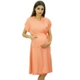thumbnail image 1 of Bimba Maternity Robe Nursing Coverup With Side Shoulder Buttons Baby Shower Gift, 1 of 9