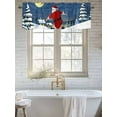 thumbnail image 6 of Christmas Santa Valances for Windows Xmas Tree Blue Sky Moon Snowflake Kitchen Valance Curtain Rod Pocket Small Curtains for Cafe Bathroom Laundry Basement 54" x 18", 6 of 8