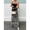 thumbnail image 2 of SUNSIOM Robe Longue Sans Bretelles pour Femmes Robe Tube Sans Manches à Contraste de Couleur Robe de Plage d'Été, 2 of 5