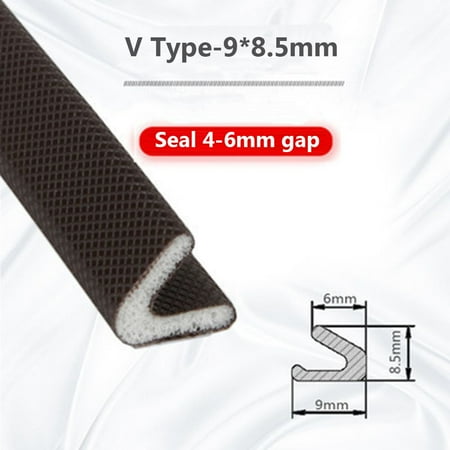 

5M Self-Adhesive Anti-Collision Door Seal Gap Filler Sealing Strip Door Window Draught Excluder Weather Stripping V TYPE-9*8.5MM