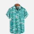 thumbnail image 4 of 2022 New Original Risk Free Wave Pattern 3D Printing Lapel Men's T-Shirt Top Hawaiian Beach Style, 4 of 5
