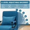 thumbnail image 6 of Avocahom Convertible Sofa Bed Sleeper Chair,6 Angles Adjustable Backrest, Single Person Chaise Lounge Couch w/ Pillow, Folding Bed for Overnight Guests, Foldable Sofa Arm Chair for Office, Blue, 6 of 8