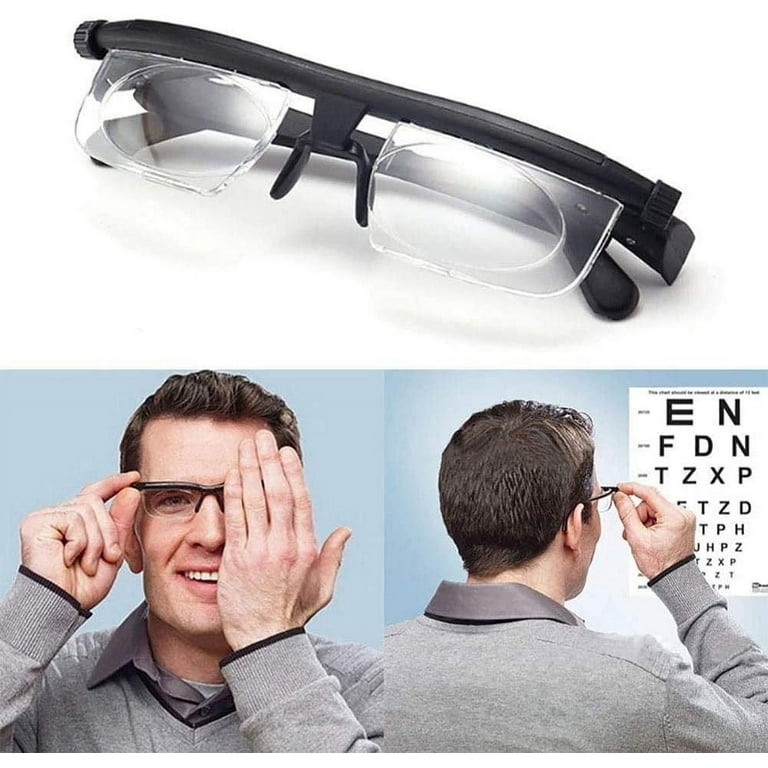 Dial Vision Adjustable Focus Prescription Eyewear 6D to 3D Magnification Lens for Near Far Sight Reading Walmart
