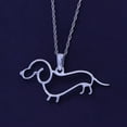 thumbnail image 5 of AFFY Dachshund Dog Charm Pendant Necklace In 14k White Gold Over Sterling Silver, Elegant Silver Jewelry and Silver Chain 18 Inches Long, Ideal Gifts for Women and Pet Lovers, 5 of 7