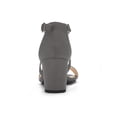 thumbnail image 2 of BLISSFUL STEP Women's Open Toe Cross Strap Mid Block Heel Sandals Gray 9, 2 of 8