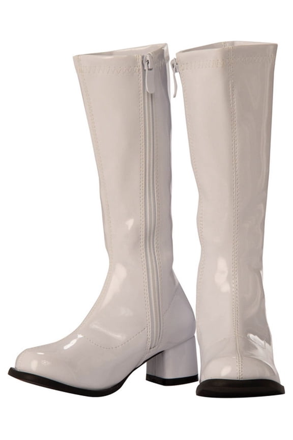 White Gogo Boots for Kids, Girls 13/1