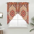 thumbnail image 5 of Boho Aztec Kitchen Window Curtains, Swag Curtains Valance for Bedroom Living Room Bathroom, Retro Southwest Farmhouse Ethnic Floral Rod Pocket Window Treatment Curtain Block Drapes 2 Panels 36"x36", 5 of 9
