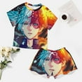 thumbnail image 4 of Anime Todoroki My Hero Academia Summer Home Suit For Womens Short-Sleeved Pajama Set 2pcs Loungewear Soft Sleepwear T-Shirts Tee Shirt Top And Short Sleeping Pants, 4 of 8
