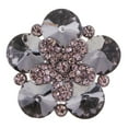 thumbnail image 2 of 1 botón de flor de cristal brillante con diamantes de imitación para hacer tú mismo. Gris negro, 2 of 8