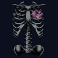 thumbnail image 2 of Girl's Lost Gods Halloween Skeleton Rib Cage Heart  Graphic Tee Navy Blue X Small, 2 of 4