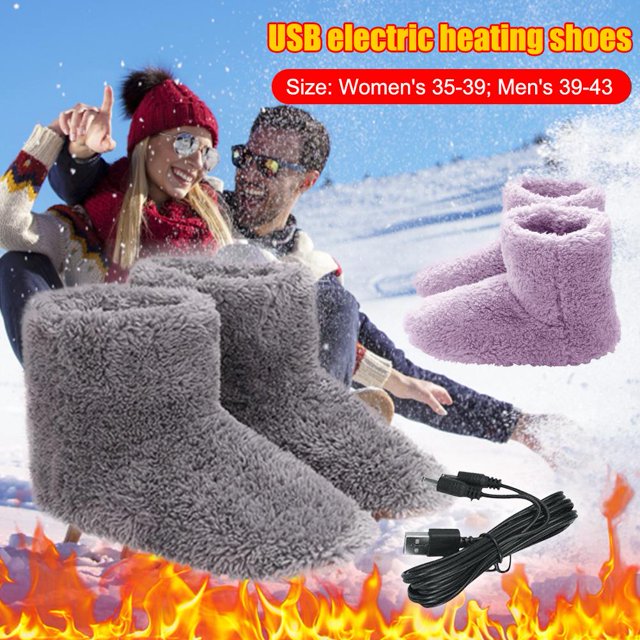 Parejas para El Recargable Foot Calentador Mujer Hombres Lavables Usb Zapatos Calefactados Clima