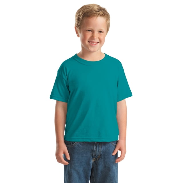 Gildan T-Shirt à Manches Courtes pour Garçons 50 Coton/50 Polyester. 8000B