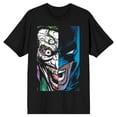 thumbnail image 5 of Batman Joker Batman Split Image Men's Black T-shirt, 5 of 7