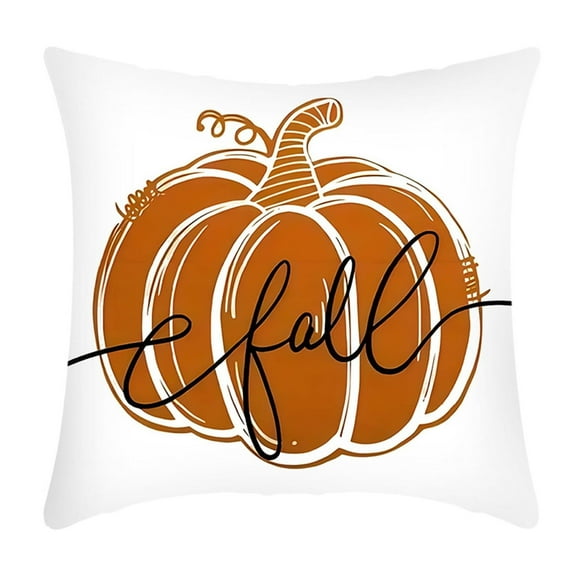 Yhmxh Fall Pillow Covers Maple Leaf Pumpkin Decorative Throw Pillow Cover 18 x 18 inches, Autumn Pumpkin Porch Patio Thanksgiving Pillowcase, Harvest Seasonal Sofa Couch Cushion Case Home Decor