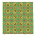 thumbnail image 2 of Ambesonne Geometric Shower Curtain, Retro Feelings Squares, 69"Wx84"L, Sea Green Orange Purple, 2 of 4