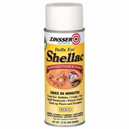 12-Pack of 12 oz Zinsser 408 Bulls Eye Clear Shellac Finish and Sealer Spray