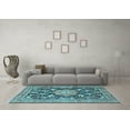 thumbnail image 3 of Ahgly Company Indoor Square Persian Light Blue Traditional Area Rugs, 4' Square, 3 of 4
