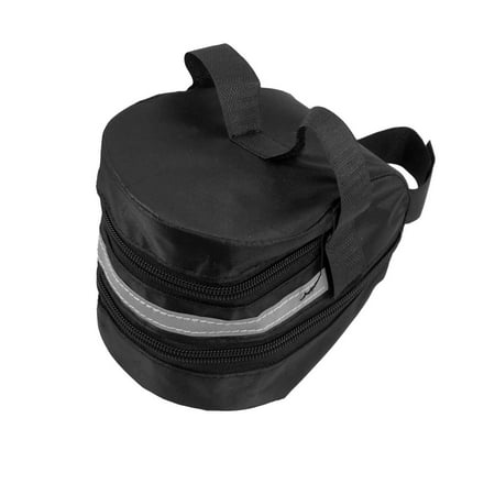Nylon Black Dual Zipppered Road Mountain Bicycle Saddle Bag