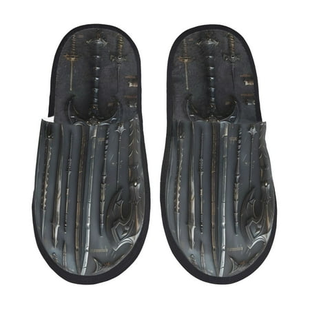 

Tideii Fantasy Medieval Weaponry for Home Indoor Cotton Slippers Autumn and Winter EVA Plush Slippers Household Supplies Unisex-Medium