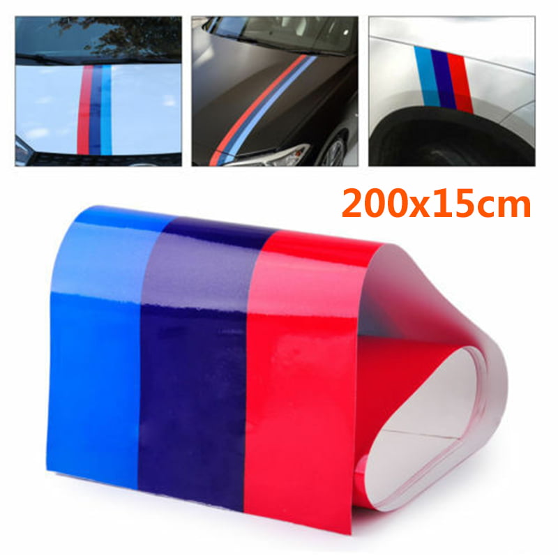 R TOOGOO 2M M-Colored Car Hood PVC Sticker Decal Stripe Fenders For BMW 3/5/7 Serie 