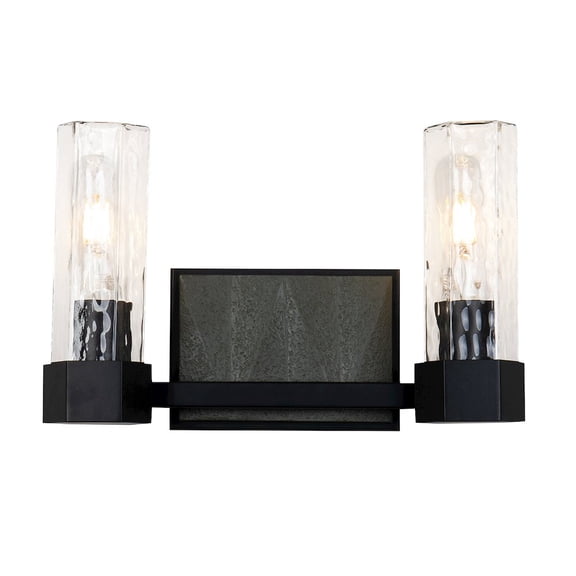 Lucas McKearn Navarre 2-light Transitional Metal Bath Vanity Light in Black/Gray