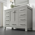 thumbnail image 3 of Eviva Aberdeen 42"W x 22"D Gray Bathroom Vanity with White Carrara Quartz Countertop and Undermount Porcelain Sink, 3 of 10