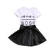 thumbnail image 1 of Sonducket 2 uds. Ropa de bebé, conjunto de camiseta de manga corta para niña, camiseta, conjuntos de ropa Blanco negro 80cm, 1 of 6