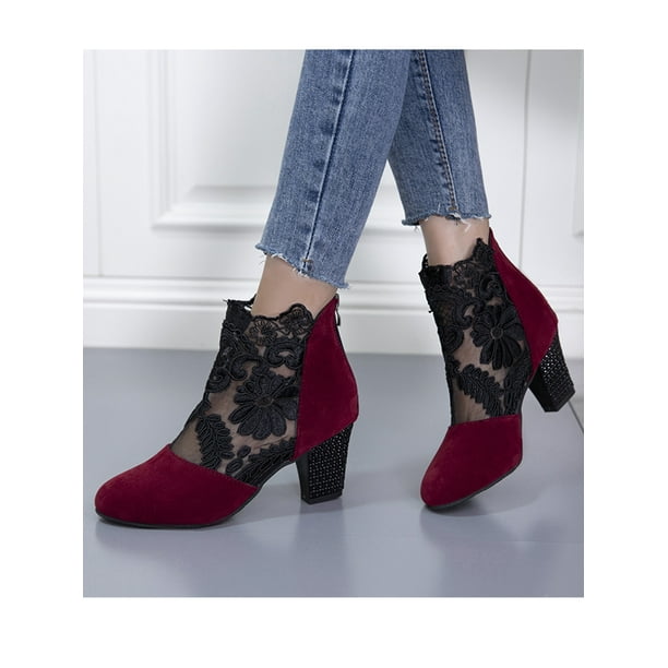 Bottine clearance chaussette rouge