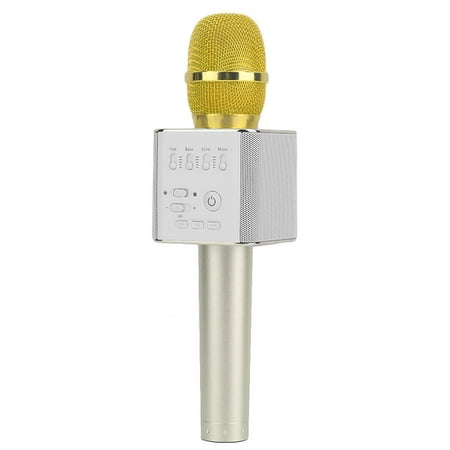 Good Handheld Microphone for Singing Q9 Super Bass Wireless Mobile Phone Karaoke Microphone Handheld Wireless Karaoke Microphones Outdoor Family KTV Party Handheld Singing, Gold